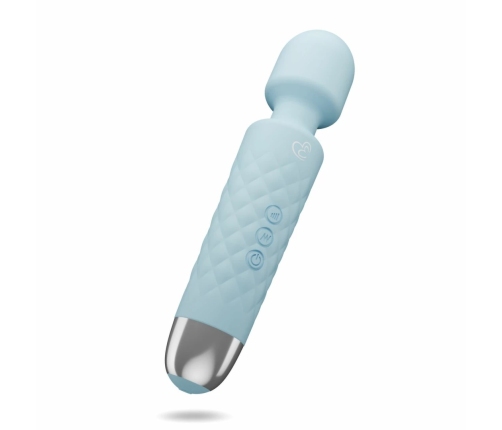 EasyToys Mini Wand Vibrator Blue - 18 Modes, USB Rechargeable, Silicone