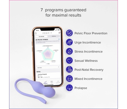 Perifit Care+ Dynamic Pelvic Floor Trainer Lilac - Smart App-Controlled System