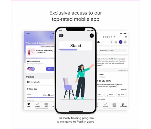 Perifit Care+ Dynamic Pelvic Floor Trainer Lilac - Smart App-Controlled System