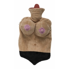 Out of the Blue Hot Water Bottle Soft Cover Bust Shape 1L Pink