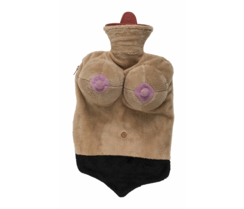 Out of the Blue Hot Water Bottle Soft Cover Bust Shape 1L Pink