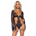 Allure All Romance Black Lace Lingerie Set with Elegant Jacket - Adjustable Fit