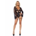 Allure All Romance Black Lace Lingerie Set with Elegant Jacket - Adjustable Fit