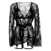Allure All Romance Black Lace Lingerie Set with Elegant Jacket - Adjustable Fit