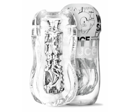 Sauce Cup Intimate Machine White - Dual-Sided, CyberSkin TPE, 28-33mm