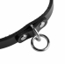 Master Series Black Leather Adjustable Choker with Steel O-Ring, 45.7 cm