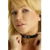 Master Series Black Leather Adjustable Choker with Steel O-Ring, 45.7 cm