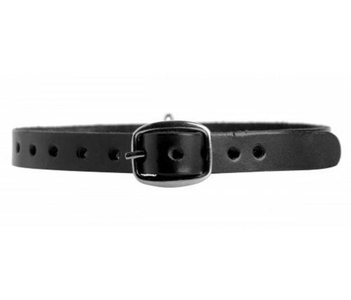 Master Series Black Leather Adjustable Choker with Steel O-Ring, 45.7 cm