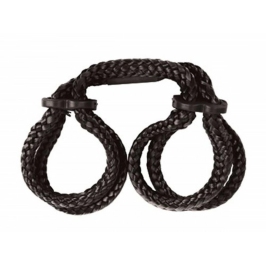 Original Sin Adjustable Rope Cuffs Black 48cm Polypropylene ABS