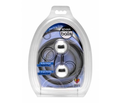 XR Brands Sterling Grey Kegel Training Balls Silicone Waterproof