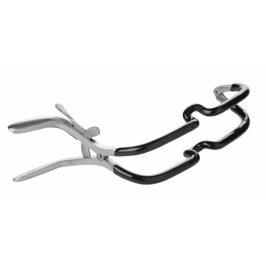 XR Brands Jennings Black Rubber-Coated Medical Mouth Opener 8"