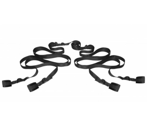 XR Brands Hold Me Bed Bondage Set Black - Adjustable Restraint System