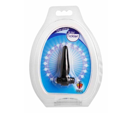 XR Brands Bum Tickler Mini Black Vibrating Anal Plug 6.5cm TPR