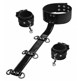Master Series Bound Around Adjustable Neck and Wrist Restraint System Black