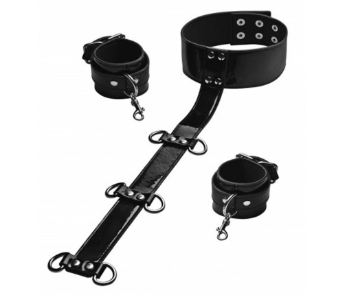 Master Series Bound Around Adjustable Neck and Wrist Restraint System Black