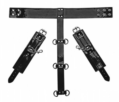 Master Series Bound Around Adjustable Neck and Wrist Restraint System Black