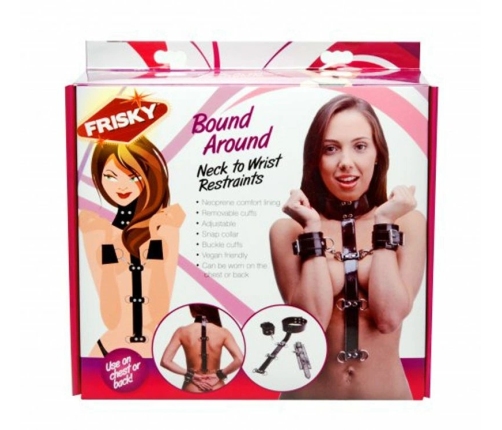Master Series Bound Around Adjustable Neck and Wrist Restraint System Black