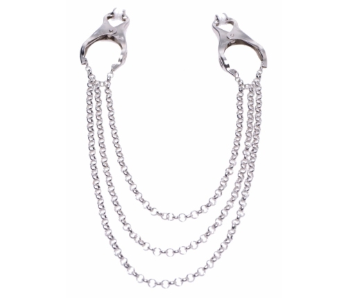Affix Triple Chain Adjustable Nipple Clamp System - Silver Finish