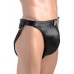 Master Series Spiked Leather Jockstrap with Adjustable Straps, Black