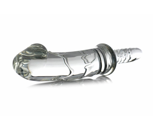 Glas Battle Rammer Borosilicate Glass Intimate Thruster, Ribbed Handle, Clear