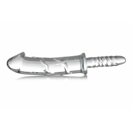 Glas Battle Rammer Borosilicate Glass Intimate Thruster, Ribbed Handle, Clear
