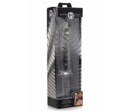 Glas Battle Rammer Borosilicate Glass Intimate Thruster, Ribbed Handle, Clear