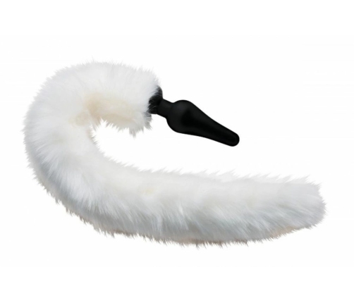 XR Brands White Fox Tail & Ears Costume Set - Soft Faux Fur, Silicone Plug