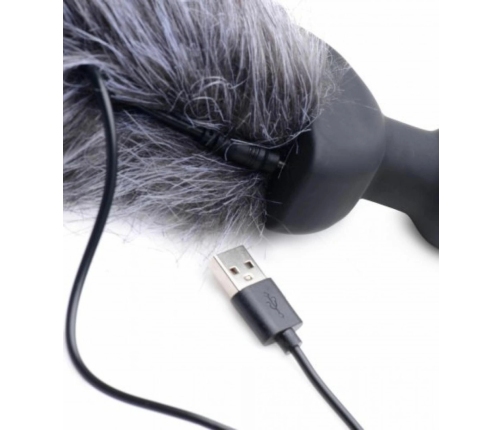 XR Brands Tailz Vibrating Fox Tail Plug Silicone Remote-Controlled Black