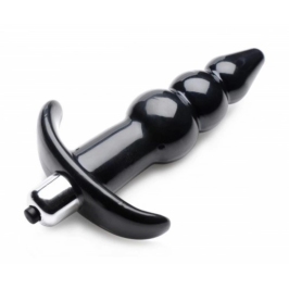 Bubbly Vibrating Plug Black - Multi-Speed, Waterproof, Ribbed Design