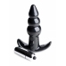 Bubbly Vibrating Plug Black - Multi-Speed, Waterproof, Ribbed Design