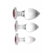 Glas Red Heart Gem Glass Plug Set - 3 Sizes, Decorative Base