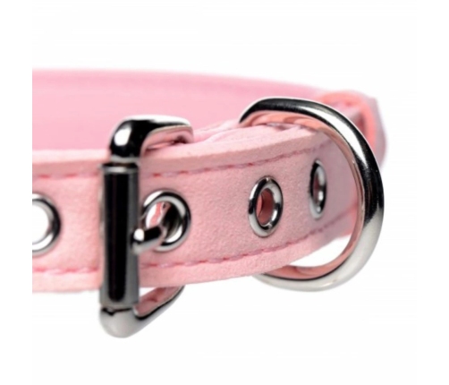 Golden Kitty Adjustable Pink Collar with Bow & Bell - Vegan Material