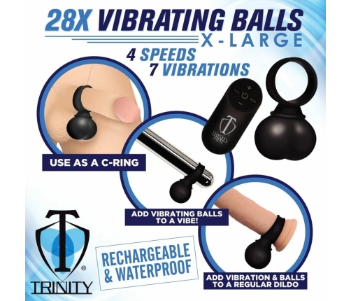 Trinity Vibes Vibrating Silicone Balls X-Large, Remote Control, Waterproof