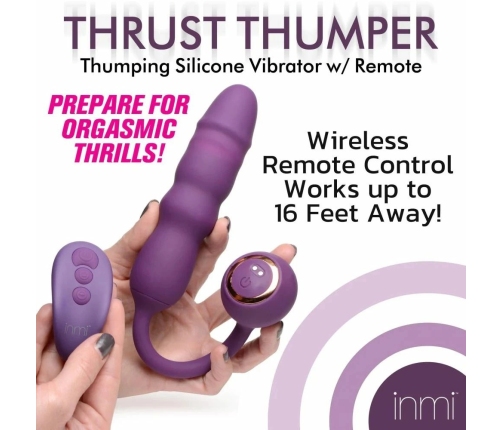 Thru Thumper Silicone Thrusting Device with Wireless Remote, Black