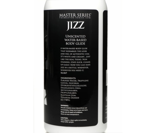 Jizz White Premium Water-Based Lubricant 1L - Creamy Texture, Unscented
