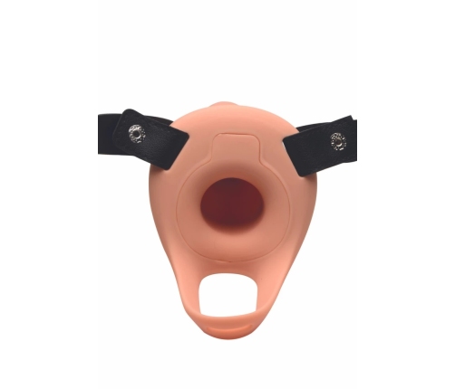 XR Brands Master Series Silicone Vibrating Intimate Extension Beige Adjustable
