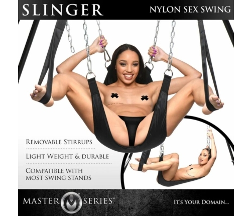 Sportsheets Nylon Support Sling Black - Adjustable Comfort Harness 300kg