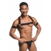 XR Brands Chest Harness & Arm Bands Black Adjustable Set 89-102cm