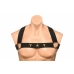 XR Brands Chest Harness & Armbands Black Stretch Adjustable Set