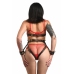XR Brands Body Harness for Women Black Adjustable Faux Leather