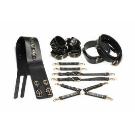 XR Brands Temptress Thigh Harness Black - Adjustable Vegan Leather Set