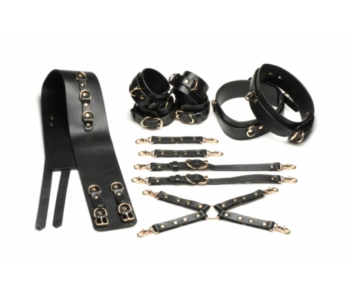 XR Brands Temptress Thigh Harness Black - Adjustable Vegan Leather Set