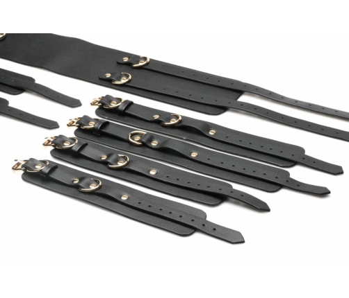 XR Brands Temptress Thigh Harness Black - Adjustable Vegan Leather Set
