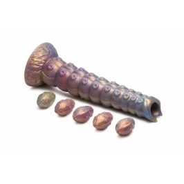 XR Brands Deep Invader Silicone Tentacle with Removable Eggs, Multicolor