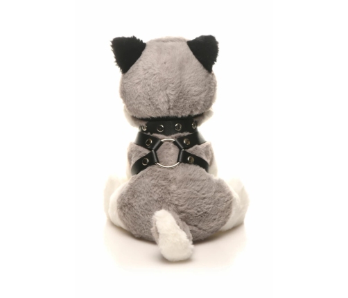 XR Brands Max Plush Dog Grey & White with Harness and Leash Set
