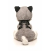XR Brands Max Plush Dog Grey & White with Harness and Leash Set