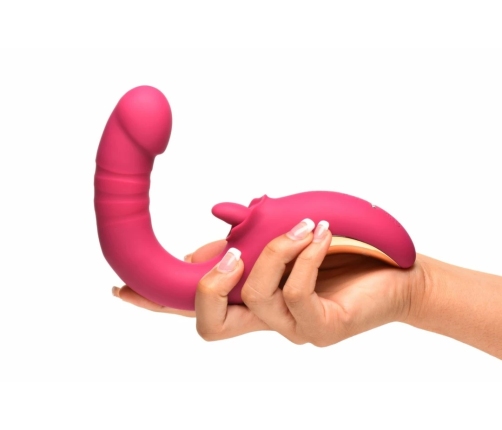 XR Brands Tease & Please Dual-Motion Pink Intimate Device, USB, Silicone