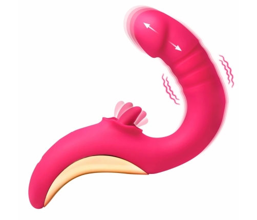 XR Brands Tease & Please Dual-Motion Pink Intimate Device, USB, Silicone