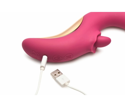 XR Brands Tease & Please Dual-Motion Pink Intimate Device, USB, Silicone