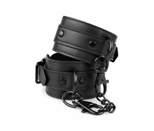 SINNER GEAR Faux Leather Adjustable Handcuffs Black 18-28cm